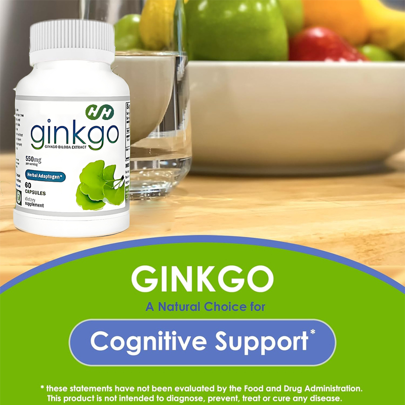 Ginkgo Biloba Extract - Nahrungsergänzungsmittel Ginkgo Biloba 550mg Extrakt zur