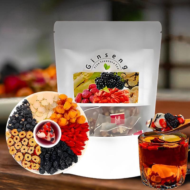 Herbal Wellness Tea - Ginseng Fünf-Schätze-Tee Natürlicher Energieschub Immununterstützung Kräuter-Wellness
