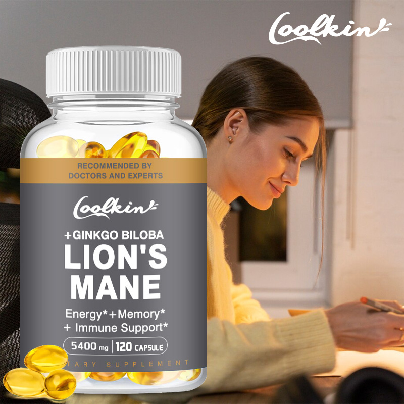 Ginkgo Biloba Extract - Coolkin Lion's Mane Pilz-Extrakt-Ergänzungsmittel für Stimmungs-