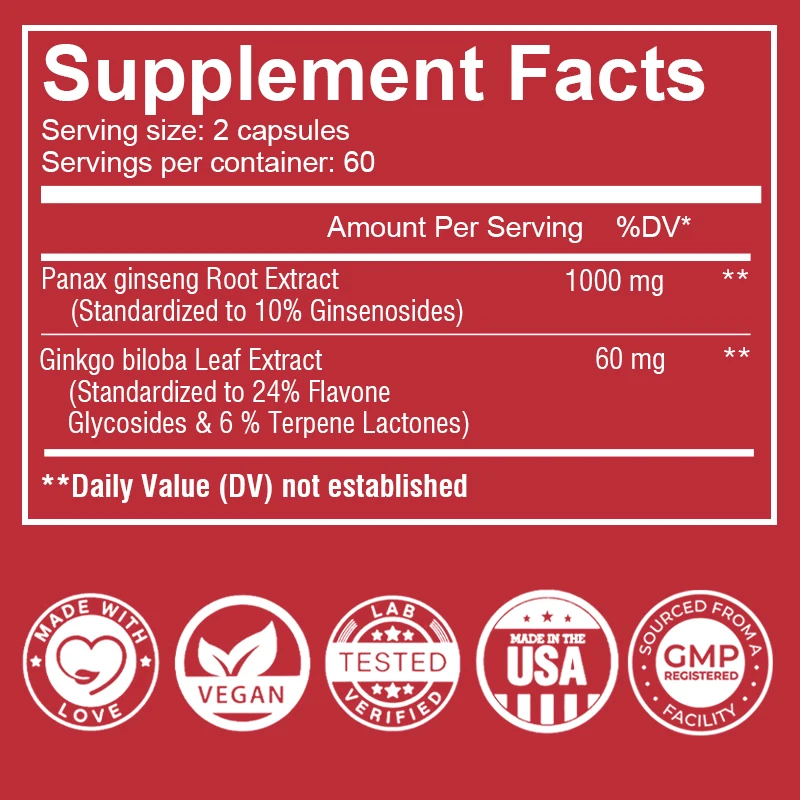 Koreanische rote Ginseng-Kapse – Ginkgo Biloba Extract Bewertung und Preis