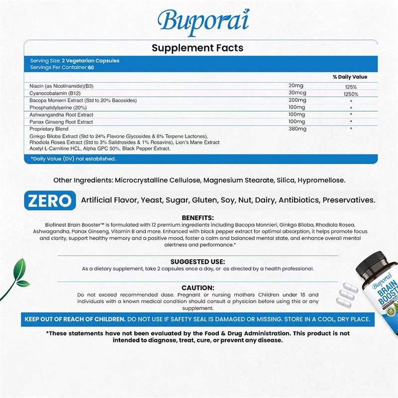 Gehirn-Booster-Ergänzung – Ged – Ginkgo Biloba Extract Bewertung und Preis