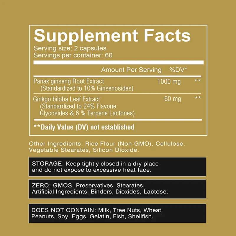 Panax Ginseng + Ginkgo Biloba  – Ginkgo Biloba Extract Bewertung und Preis